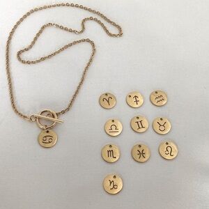 ZODIAC Gold Stainless Toggle Necklace